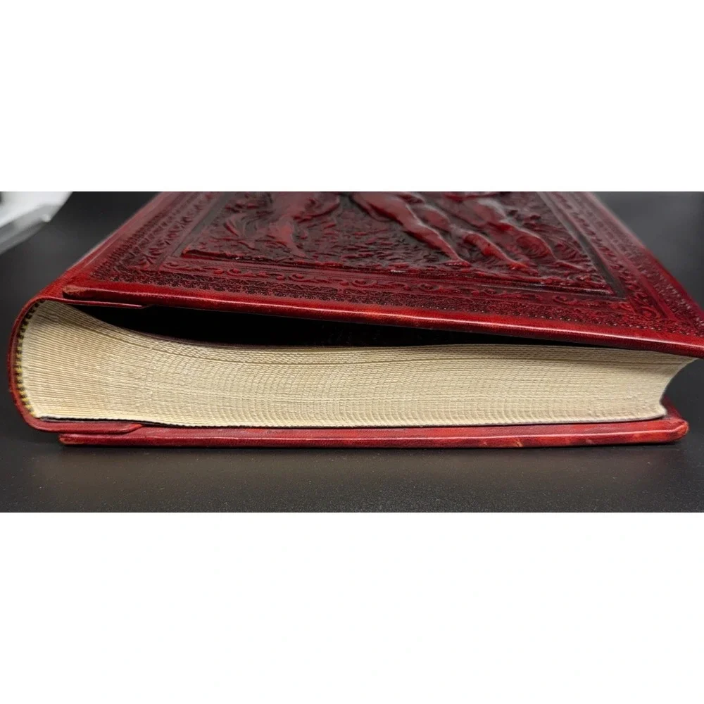 Vtg Three Graces Leather Journal Scrapbook Handmade in Italy 12 